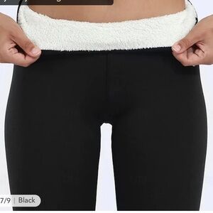 Fleece Lined Black Leggings for Women